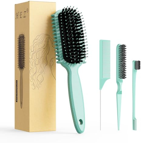 Curl Defining Brush, Curly Hair Brush, Slick Back Hair Brush, For Combing and Shaping Curls in All Hairstyles to Reduce Pulling (Green)