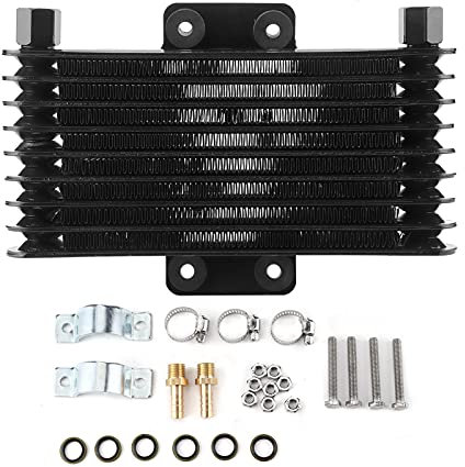 Torvex Oil Cooler, Motorcycle Engine Oil Cooling Radiator Kit for 125cc 150cc 250cc, Engine Oil Radiator System for ATV Off Road Dirt Bike Motorbike Quad