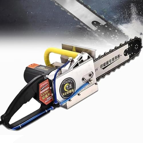 LYJIANGXIN Máquina Ranuradora de Pared Profesional 5800W - Sierra Eléctrica para Hormigón con Corte 350mm/480mm, Sistema de Agua Antipolvo y Cadenas Diamantadas Incluidas