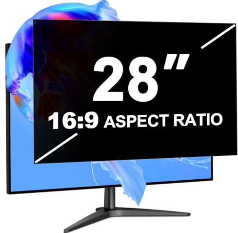 LUSA DESIGN 28 Zoll Monitor Blickschutzfilter für 16:9 Seitenverhältnis | Blendfrei Blaulichtfilter Computer Privacy Screen 28 Sichtschutzfolie, Abnehmbarer Blickschutzfolie Sichtschutzfilter