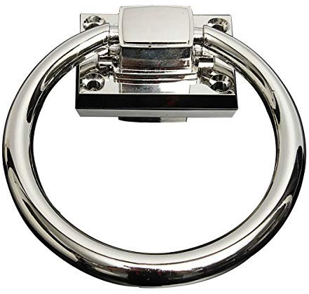 Trohollis TüRklopfer,TüRklopfer Antik 1Pcs Shiny Silber-Tropfen-Pull Ring Holztürklopfer Stuhl Pulls Griff Holztür Pull Unfold Install