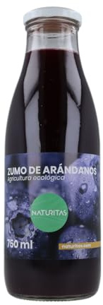 Zumo de arándanos natural BIO | 750 ml | Naturitas Essentials | Zumo Bio de arándanos | 100% fruta sin azúcares añadidos | Zumos