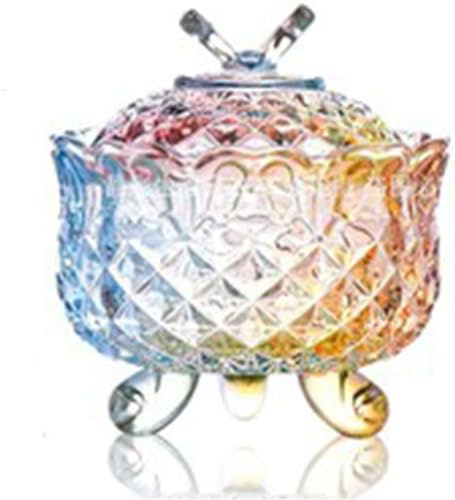 MYUYEE Sucrier Bocal de Rangement en Verre Cristal avec Couvercle décoration de Table Pot à Bijoux sucrier pour la Maison fête Mariage Cadeau de Saint-Valentin,Lustre