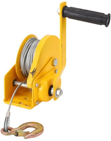 Fabater Cabrestante de Mano, 1200 Libras de Cigüeñal de Freno de Automóvil Pesado con una Cuerda de 32.8 Pies, Manual de Bloqueo de Autoinforme para ATV, Camiones, Botes, Remolque