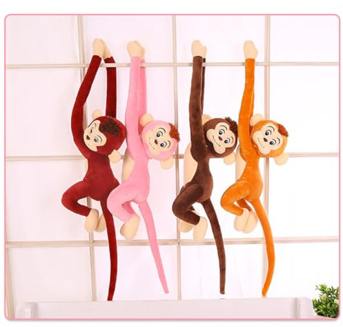 Fogukier 65cm Plüschtier AFFE Süßer Langarmiger AFFE Hängende Stofftier, Kindersicheres Kuscheltier Äffchen, Hanging Monkey Plüsch Spielzeug Für Kinder Mädchen Und Junge-n 4 Stücks