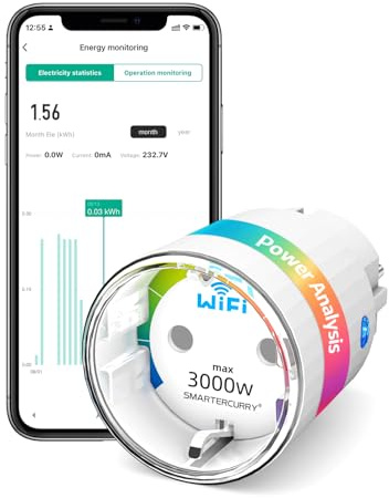 SMARTERCURRY Smart WLAN Steckdose 13A mit Strommessung, 1 Stück