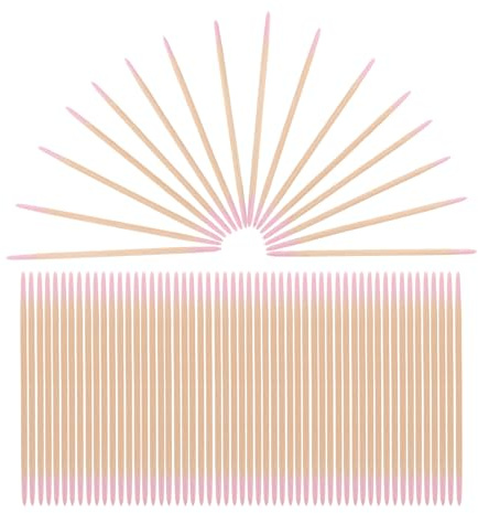 Ipetboom 1500 Stück Doppelseitige Präzise Baumwollstäbchen mit Spitzen Enden Stabile Holzstäbe Vielseitige Kosmetik Nagel wattestäbchen für Microblading Wimpernverlängerung und