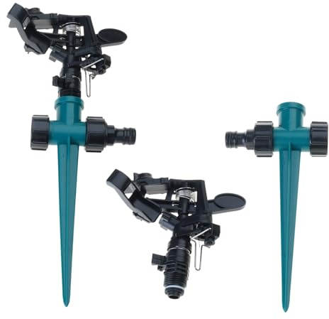 kokdid Funzionamento silenzioso Irrigatore da giardino con rotazione di 360 gradi per prati e piante Cura quotidiana Efficace spruzzatore automatico MultiMode Irrigatore d'acqua