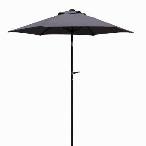 Gardissimo Sonnenschirm New Sunny 200 Anthrazit Rund | UV Schutz 50+, Mit Kurbel, Knickbar, Für Garten und Balkon