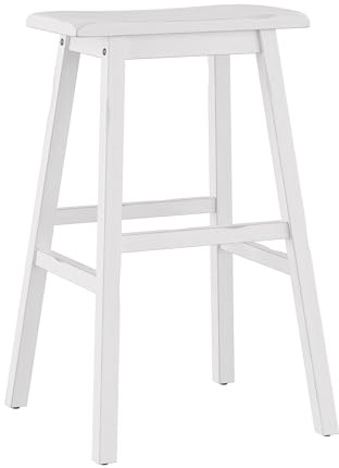Hillsdale Moreno Wood Backless Bar Height Stool, 29 High, Sea White