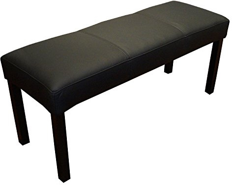 Quattro Meble Schwarz 100% Echtleder Sitzbank Leder Hocker Sitz Bank Polsterbank Rindsleder (110 x 40 cm)