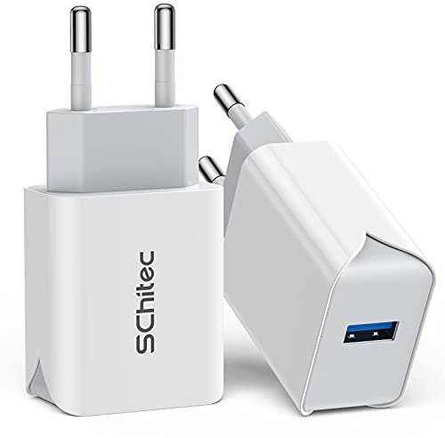 SCHITEC USB Ladegerät Netzteil Stecker 2 Pack 18W Quick Charge 3.0 Schnellladegerät USB Ladestecker Kompatible mit Galaxy S20 S21 Plus Ultra S10 S9 S8 A50 A42 Huawei P30 usw