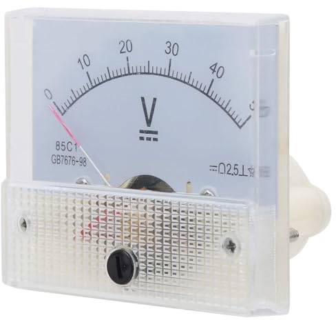 Voltmètre Analogique DC 1 Pièce, 0-50V, Montage Intégré, Afficheur à Pointeur, Couleur Contrastée, Anti-choc, Pour Tableaux de Distribution et Stabilisateurs