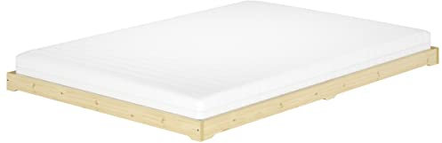 Erst-Holz®Futonbett bodenbett extra niedriges Studentenbett 140x200 Fichte Tanne geölt V-60.47-14Rollrost und Matratze inkl.