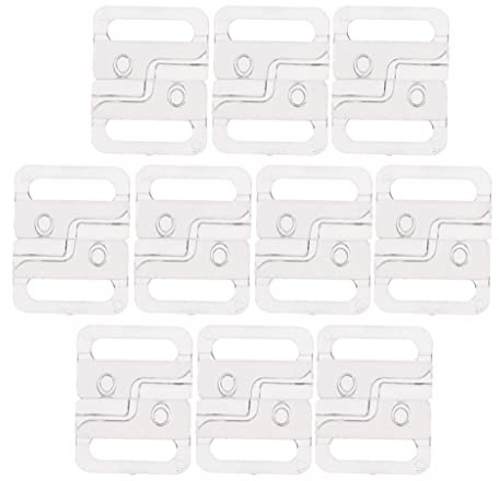 kowaku 10 di Clip per Bikini Gancio E Chiusura a Scatto Fermagli in Plastica da 14 Mm Chiusura Reggiseno Costumi da Bagno, Chiaro, 25x19mm