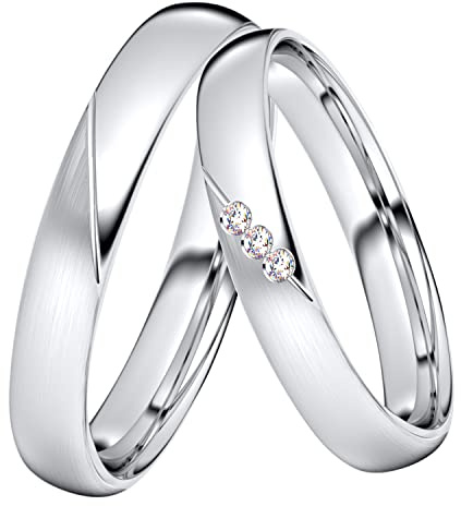 DOOSTI Trauring/Ehering/Partnerring - SWEET Silber 925/- Silber Ring - hochwertiger Silberring - Damen und Herren Variante - Mit Gratis Wunschgravur