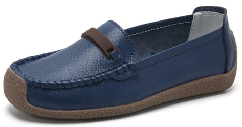 Solaud Mujer Cuero Mocasines Cómodos Zapatos Oxford Antideslizantes Conducir Ligeros Casuales Oficina Viajar Caminar Sin tacón Zapatos Loafers