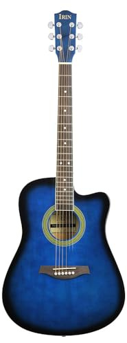 Gitarre, 41-Zoll-Folk-Gitarre, Klassische Gitarre, Anfänger Erwachsene Professionelle Gitarre, Saiteninstrument, Gitarreninstrument, Akustikgitarre, Folk-Gitarre, Lindenholz-Gitarre (Blau)