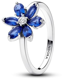 PANDORA Timeless Cluster-Ring Herbarium, Sterlingsilber, mit prinzessblauem Kristall und klarem Cubic Zirkonia