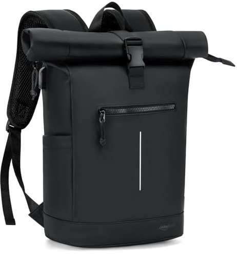 Lekeinchi Sac a Dos Etanche pour Femmes et Hommes, Grand Sac à Dos avec Compartiment pour Ordinateur Portable 17 Pouces, Elegant Sac à Dos Voyage pour Voyages, Travail, College - Noir (XL)