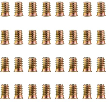 HXJDAM 100 Stück Einschraubmutter M6x15mm, Gewindeeinsatz Holz, Verzinkte Einschraubmuttern M6 Einschraubmuffen, Innensechskant Gewindehülse, Einschraubgewinde Muttern für Holzmöbel