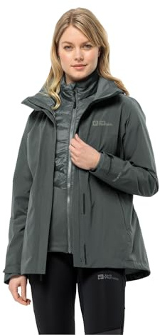 Jack Wolfskin Damen Luntal 3in1 Jkt W, Slate Green, XXL EU