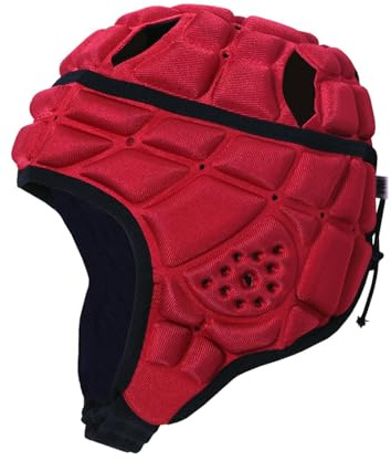 Generic Casque de Rugby pour Enfants, Couvre-Chef de Football, Protection de Tête Souple et Rembourrée, Casque de Sport pour Jeunes Enfants, Rouge M