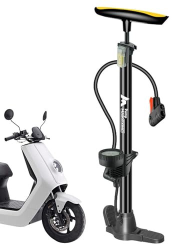 Standpumpe mit Messgerät, Pumpe mit beiden und, Hochdruckmesser Inflator Luftpumpe, Tragbare Luftpumpe Fußpumpe für Autoreifen, Rennräder, Mountainbikes und Bälle