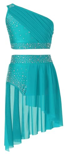 Enfant Fille Robe De Danse Ballet Latine 2 Pièces Haut & Jupe Costume Soirée Fête Performance 6-14 Ans