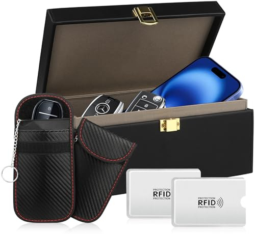 Diyife Large Faraday Box for Car Keys and Phones, with Pouch & Card Sleeves