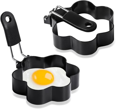 Eierringe Edelstahl 2 Stück Eierform Spiegeleierform für die Pfanne Omlettenpfanne (F2)