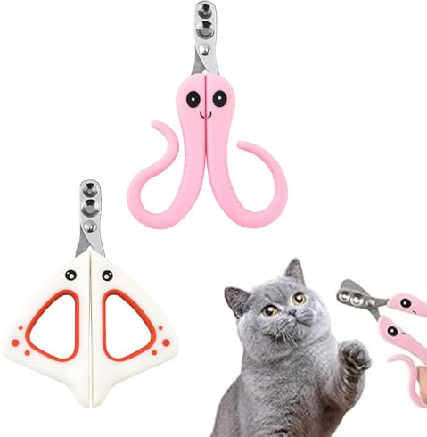 LAKJUOZ 2 Stück Krallenschere Katzen, Krallenschere Für Hunde, Katzenkrallen Schneider Mit Loch, Katzen Nagelschere Profi Katzen Krallenschneider Cat Nail Clipper Für Kleine Hunde Welpen Katzen Mit D
