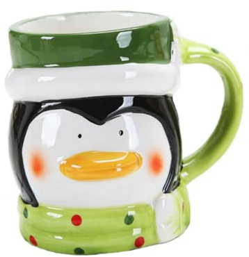 Mikinona 1pièce Tasse Céramique à Motif De Pingouin De Noël Mug Adorable Pour Boissons Chaudes Tasse Créative Céramique Pour Noël Amusant Pour Et Famille