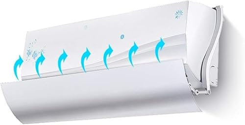 Wrobelax Windabweiser für Klimaanlage, Kinderzimmer, Schlafzimmer, Wohnzimmer, Klimaanlage, Wandmontage, Windschutzscheibe, einfach zu installieren (Größe: 126 cm Länge)