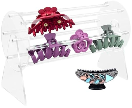 Sionhiuo Drehbarer Haarklammer Halter, Krallenclip Aufbewahrung, 360° Rotating Acryl Haarspangenhalter, Acryl Organizer Für Krallenklammern, Um 360 Grad Drehbarer Aufbewahrungsbedarf