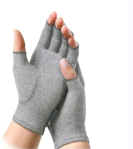 Atan Guanti a compressione in bambù per alleviare il dolore da artrite, guanti di supporto senza dita per dolori articolari, tunnel carpale, sollievo reumatoide e riduzione del gonfiore delle mani,