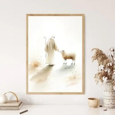 Yocheng Paraboles de Jésus Affiche Croyants Chrétiens Aquarelle Peinture Impression Sur Toile Porche Maison Mur Art Décoration Peinture Suspendue 60x90cm sans cadre