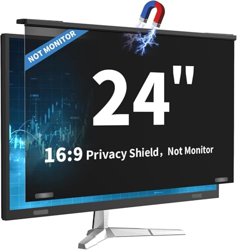 DEJIMAX Magnetic 24 Inch Computer Privacy Screen for 16:9 Widescreen Monitor, Removable Hanging Anti-Blue Light Computer Screen Privacy Panel, Anti-UV Magnetic Attachment Monitor Privacy Screen