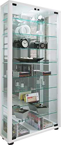 VCM Vitrine en bois vitrine de collection vitrine en verre vitrine debout Lumo Maxi miroir vitrine en bois vitrine de collection vitrine en verre vitrine debout Lumo Maxi miroir blanc