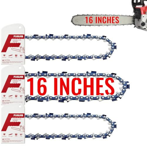 FuGuiB 16 Zoll Sägeketten 3-Pack,40cm 1,3mm .325LP 67TG Kettensägen Kette | Ketten für Kettensägen,Austauschbare Kettensäge Kette, Kompatibel mit Stihl 026, 029, MS 310, MS 311-3690 000 0067