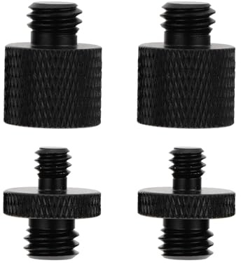 Generisch 4 Stück Mikrofonschraube professionelle kamera Gestell Profi-Mikrofon Halter Platte Griff stativschraube edelstahlschrauben Kamera Schrauben Kamerabolzen Aluminiumlegierung Black