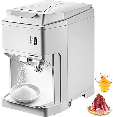 Macchina elettrica per ghiaccio rasato, 120 kg/h, per uso domestico e commerciale, struttura regolabile, da tavolo, 250 W, perfetta per feste ed eventi