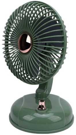 Asixxsix Oscillating Table Fan, 4000mAh Rechargeable Quiet Portable Desk Fan Retro Desktop Oscillating Fan for Home, Dorm, Bedroom or Office Camping Trips