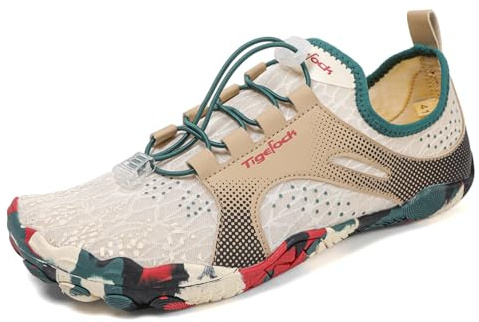 Zapatos acuáticos versátiles de 5 dedos para hombres y mujeres, natación, yoga y actividades en el arroyo, de secado rápido y cómodos, beige, 40 2/3 EU