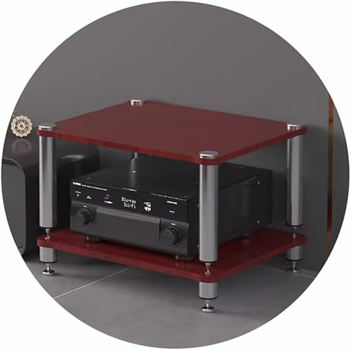 HiFi-Regal mit 2/3/4 Ebenen, AV-Regal, HiFi-Ständer, Plattenspielerständer, Geräte, Schrank, Audio-Rack mit stoßdämpfenden Füßen, Audio-Video-Komponenten von (Größe: 60 x 48 x 40 cm (2 Etagen), Farbe