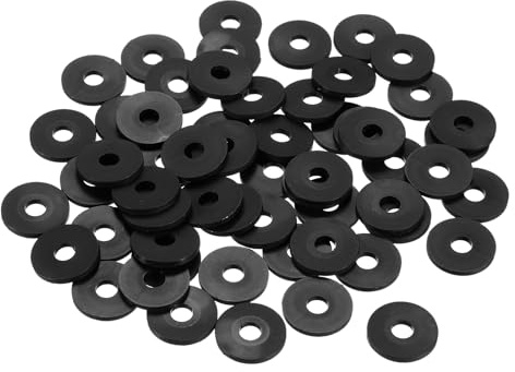 QUARKZMAN 55Pc Rondelle Piatte In Nylon 6mm ID 20mm OD 2mm Spessori Nero | Rondella Liscia, In Plastica, Per Viti Bulloni, Riparazione Idraulica Rubinetto Da Giardino