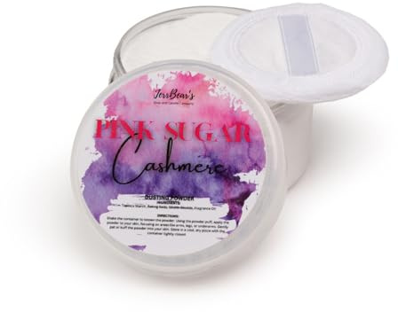 JerrBear’s Pink Sugar Cashmere Dusting Powder, Talc Free Body Formula for Women, Soft Scented Skin Care, Gentle Powder for Daily Freshness, 4oz Jar