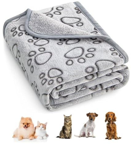 DOKRIN Copertine per cani,Coperta grigia per animali domestici, coperta spessa e calda per cani, tappetino per gatti, tappetino per cuccia per cani, quattro stagioni, 52 * 73 cm