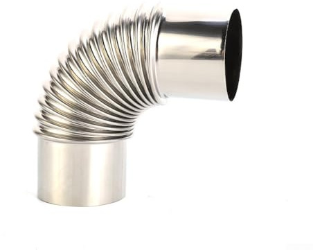 UrbanHui Stainless Steel 90 Degree Elbow Chimney Liner Bend For Multi Flue Stove Pipe - High Temperature Resistant Stove Vent Pipe Connector With Precision Fit For Wood Stoves(80mm)