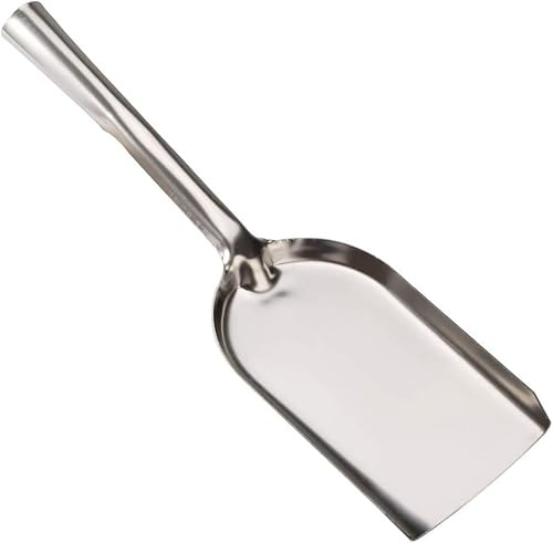 BZOBN 15.6-Inch Stainless Steel Ash Shovel, Heavy Gauge One Piece BBQ Charcoal Scoop, Mini Dust Pan for Oven and Stove